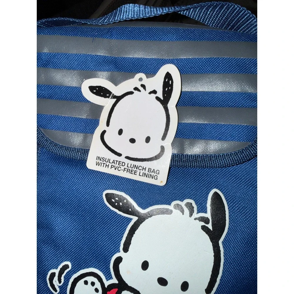 Sanrio 2011 Pochacco Insulated Lunch Bag Blue Striped Shoulder Strap NWT